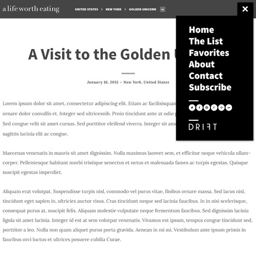 Photography website with the title 'Help make a prominent food blog more photo-centric and minimalist.'