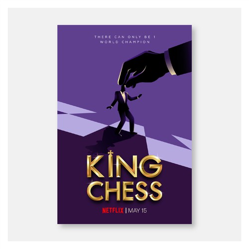 Dramatic design with the title 'KING CHESS'