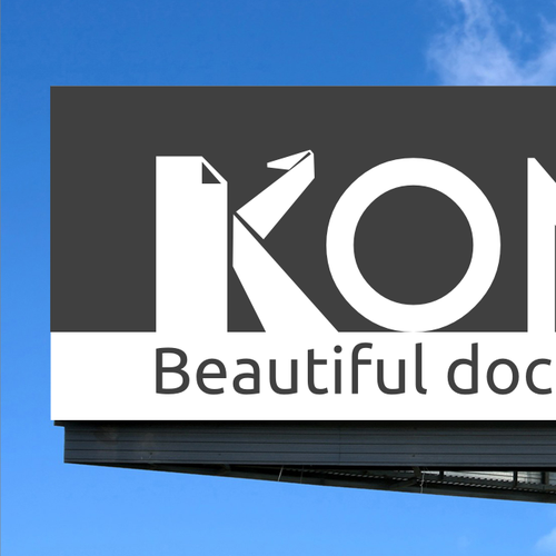Document design with the title 'Origami, iconographic logo for Koneka'