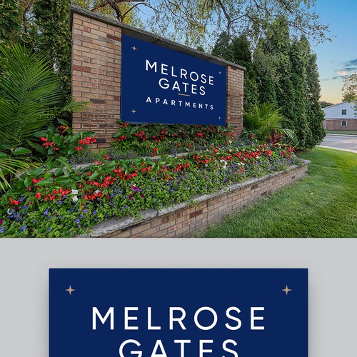 Monument design with the title 'Melrose Gate Apartment Monument Sign'