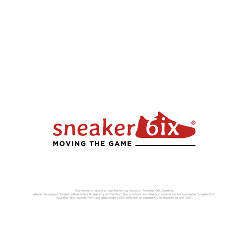 Realistic logo with the title 'sneaker6ix  Logo Design'