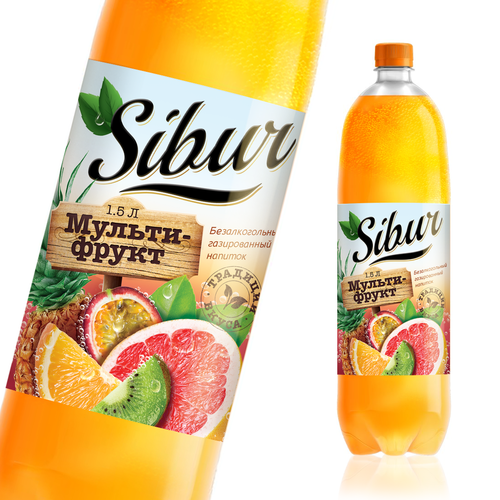 Fresh label with the title 'Label design for multi fruit soda drink'