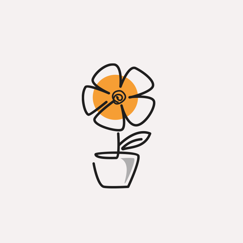 Florist design with the title 'Modern line art flower logo design'