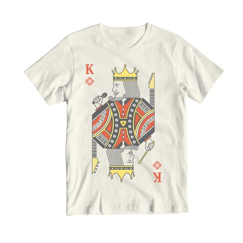 Playing card design with the title 'Music-Themed T-Shirt'