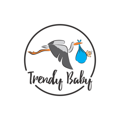 Stork logo with the title 'Trendy Baby'