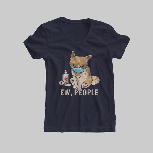 Character t-shirt with the title 'Ew, People'
