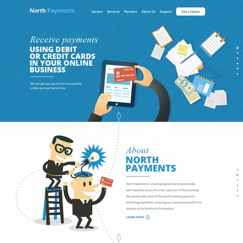 Cartoon website with the title 'North Payments'