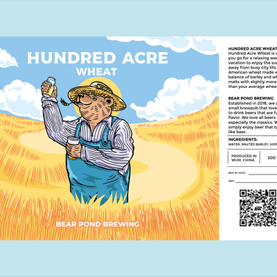 Hundred Acre Wheat Beer Label Design