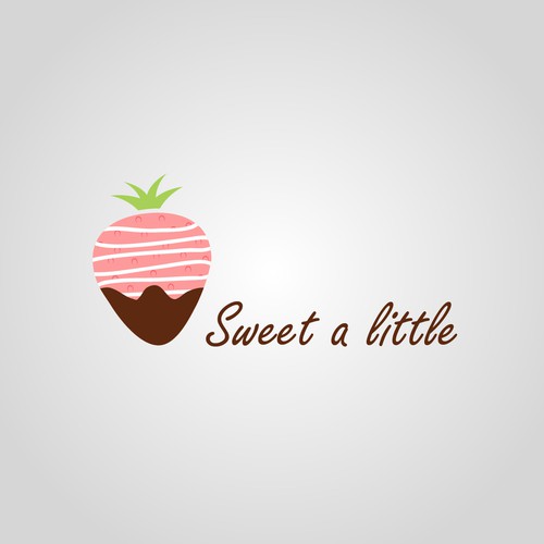 Strawberry logo with the title 'Sweet a little - logo concept'