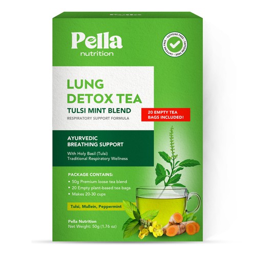 Tea packaging with the title 'Herbal Tea Packaging Design'