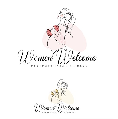 Woman brand with the title 'Feminine logo for Women Welcome Pre/Postnatal Fitness studio'