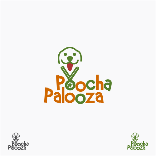 Green and orange logo with the title 'logo pet festival'