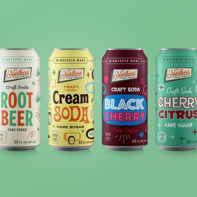 Retro soda can labels