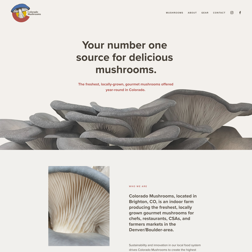 Growing design with the title 'Colorado Musrooms LLC'