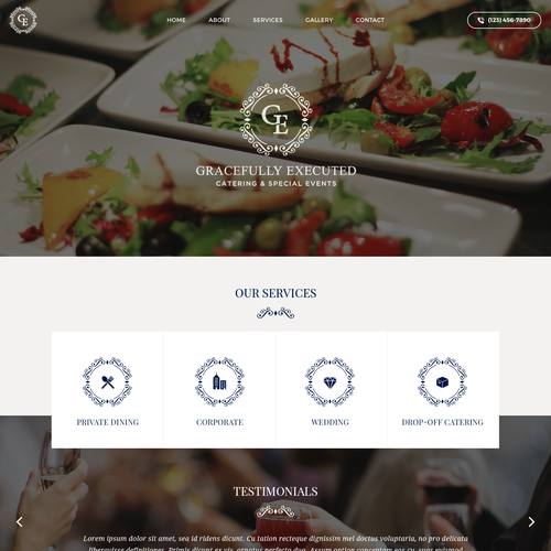 Company website with the title 'Catering Company Template'