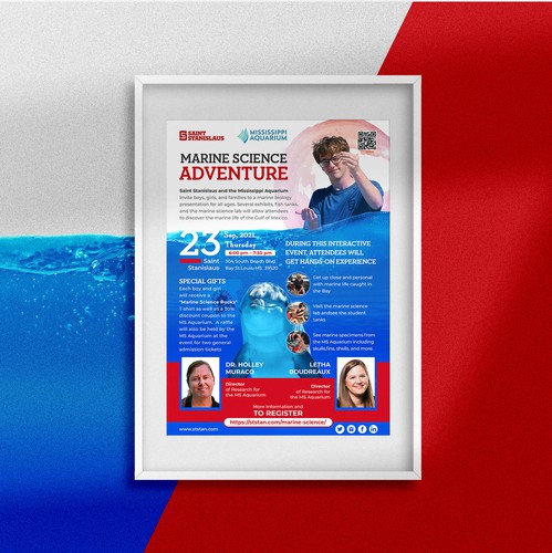 Aquarium design with the title 'Flyer - Marine Science'