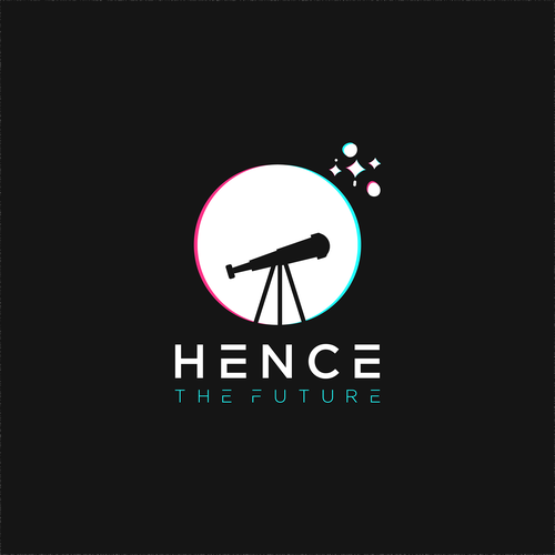 Telescope logo with the title 'Hence, The future'