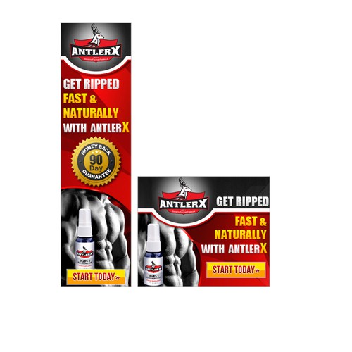 Google Ads design with the title 'Create the next banner ad for AntlerX'