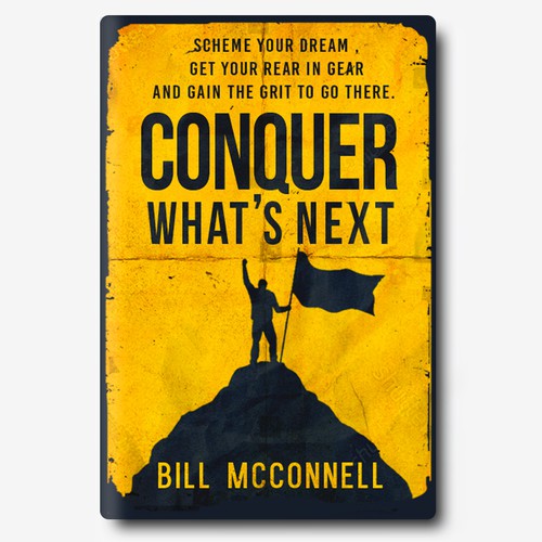Retro book cover with the title 'Conquer What's Next'