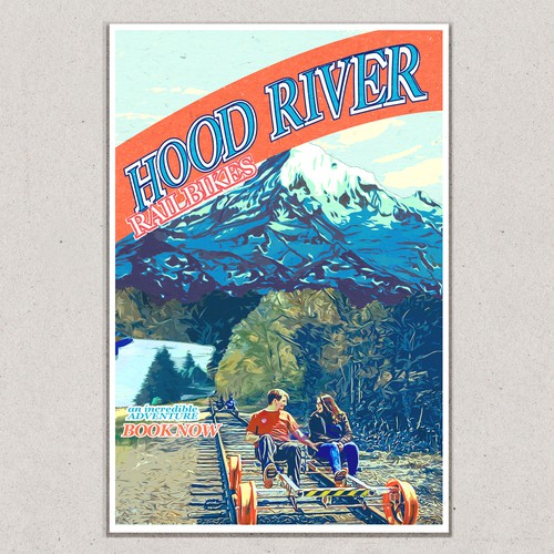 Travel illustration with the title 'Vintage tour poster'