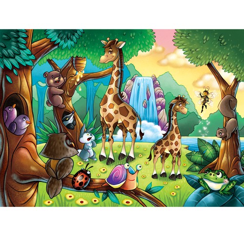 Animal artwork with the title 'Children illustration'