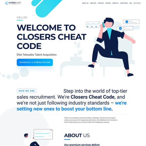 Agency website with the title 'Web Design for Telesales Recruiting Agency'