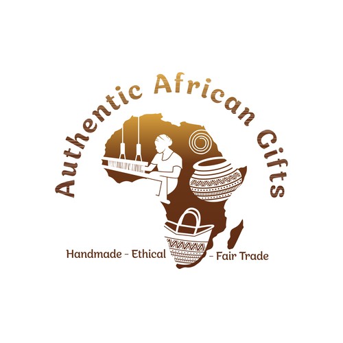 Illustrator design with the title 'Authentic African Gifts'
