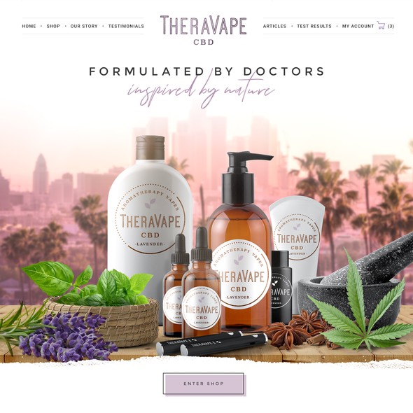 Retail website with the title 'TheraVape'