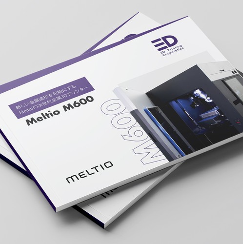 Catalogue design with the title 'Creation of catalog - Metal 3d printer'