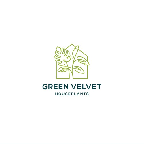 Plant logo with the title 'Green Velvet'