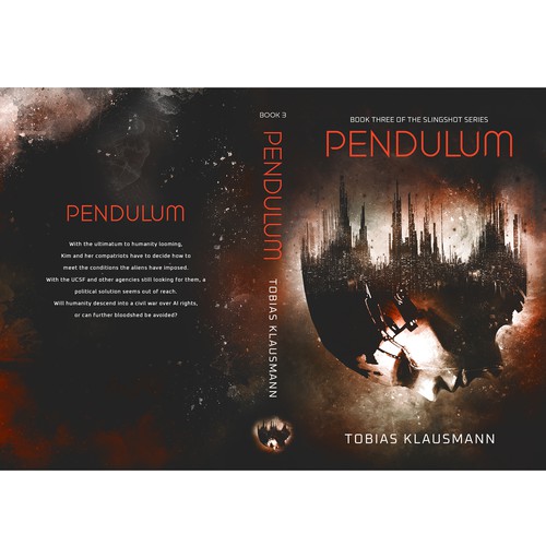 Dystopian book cover with the title ''Pendulum' book cover'