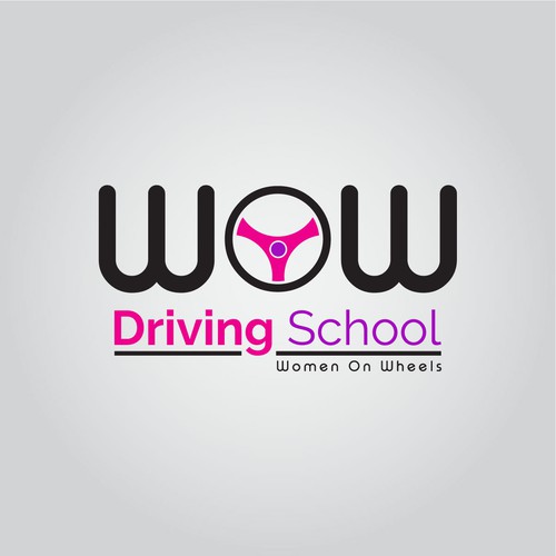Driving logo with the title 'WOW Driving School'