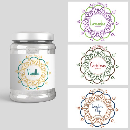 Candle label with the title 'Label for a natural candle business'