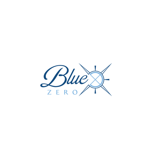 Yacht logo with the title 'Blue X Zero'