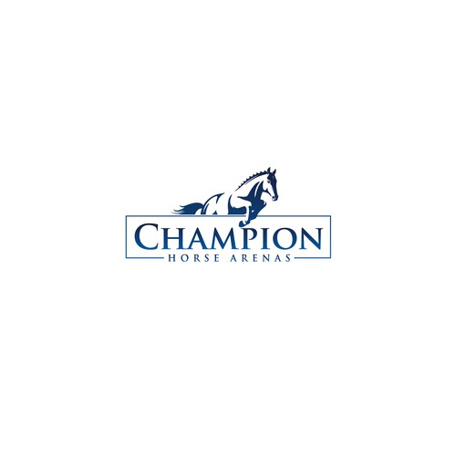 Championship logo with the title 'Bold logo concept for Champion Horse Arenas'