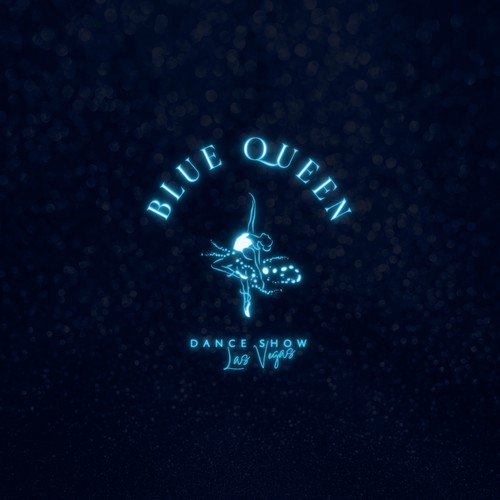 Dancer logo with the title 'Neon blue dancer logo for Dance Show'