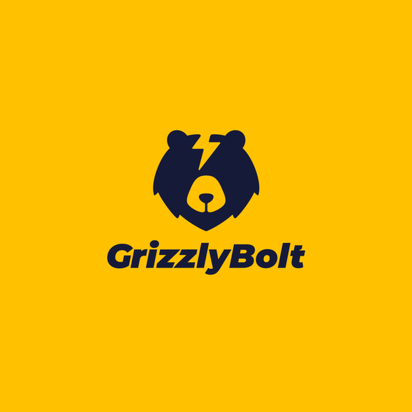 Grizzly logo with the title 'Grizzly Bolt Logo Design'