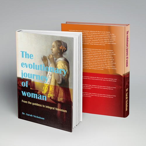 Philosophy book cover with the title 'Create a book cover for an evolutionary history of women'