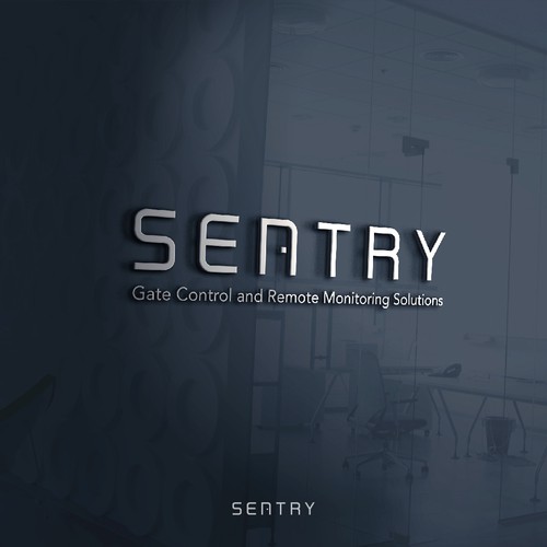 Door logo with the title 'Logo Concept for Sentry "Gate control and remote monitoring solutions"'