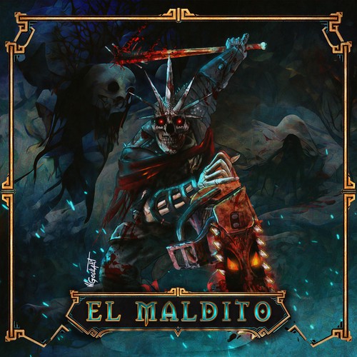 Death design with the title 'Character Illustration for the NFT game CALVARIA'