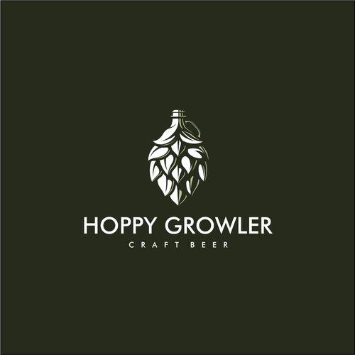 Nice design with the title 'Hops + Growler logomark.'