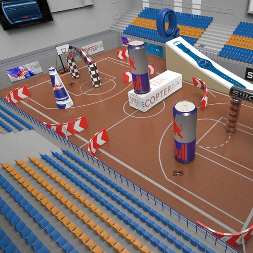 3-dimensional design with the title 'Gate design for indoor drone race'