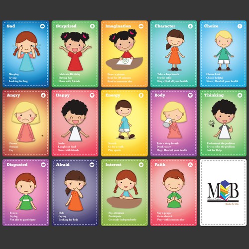 Vector art design with the title 'Children Trading Cards '