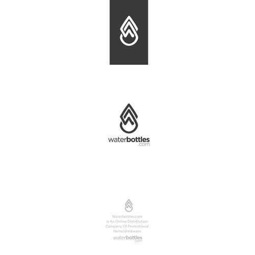 Dark logo with the title 'logo design for water bottles retail company'