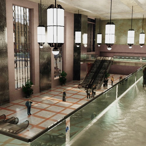 Interior design illustration with the title 'Create the next illustration for Diaz & Associates Realty'