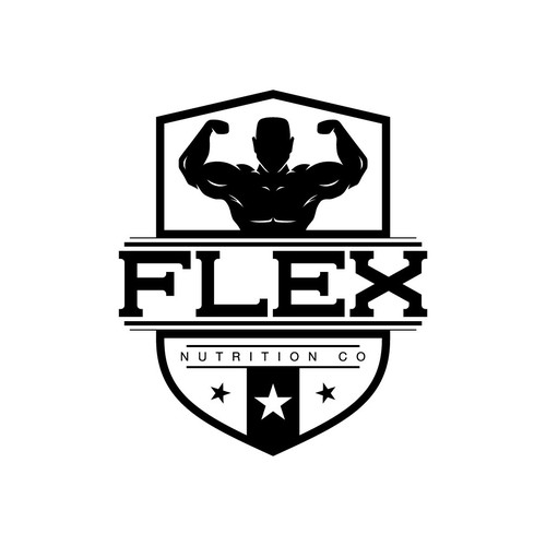 Muscle logo with the title 'Simple but memorable design for FLEX'