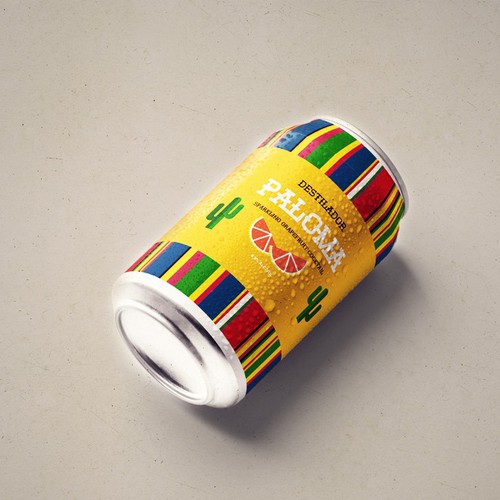 Cocktail packaging with the title 'Label dessign for a Mexican fruit cocktail'