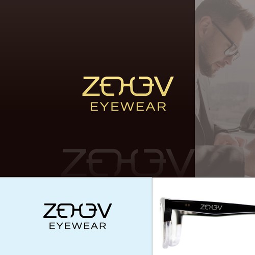 Eyeglass logo with the title 'Eyewear logo, clear and minimalist design'