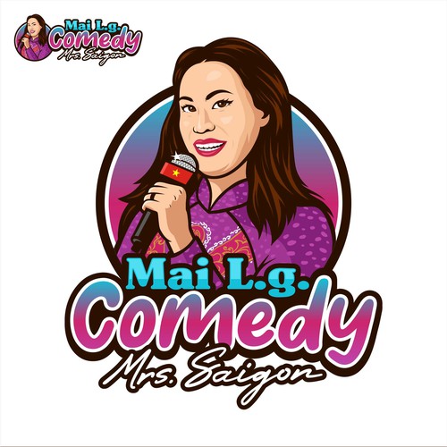 Asian logo with the title 'Mai L.G. Comedy'