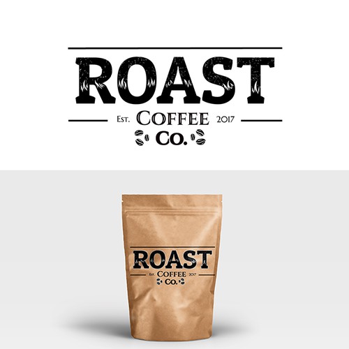 Coffee company logo with the title 'Logo for Roast Coffee Company'